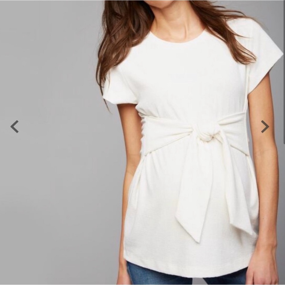 Textured #maternity #cream top with tie